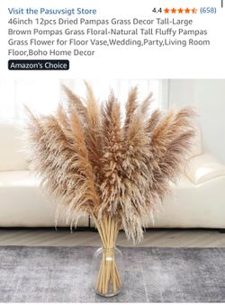 46” 12 Pieces Extra Fluffy Boho Style Dried Pampas Grads Decor