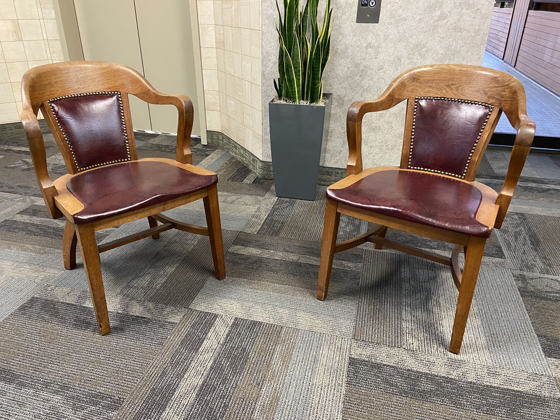 Antique Bankers Desk Chairs