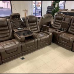 Game Zone Bark Power Reclining Living Room Set (Couch Sofa Loveseat Sectional Options 