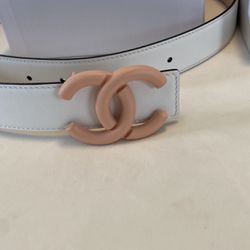 White And Pink With Felt Back Women’so  Belt New