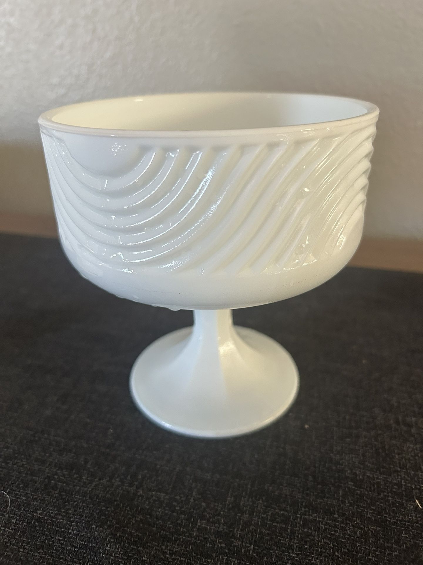 Vintage E.O. Brody Co Milk Glass Pedestal Bowl Compote Candy Dish