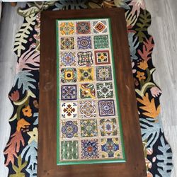 Large Solid Wood Tiled Coffee Table
