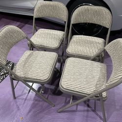 4 Padded Folding Chairs 