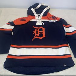 ‘47 Detroit Tigers Hoodie Mens Xl Sewn Clean Blue Orange Vintage MLB Baseball