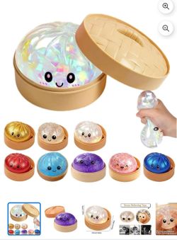 Glitter/Gel Dumpling Squishy with steamer