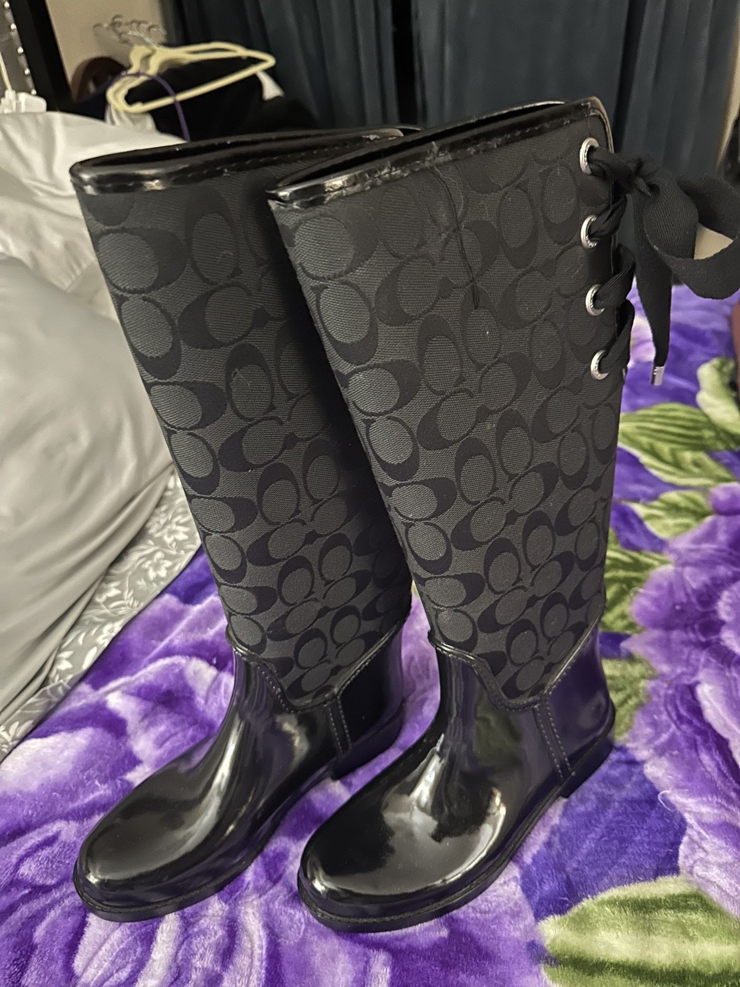 Coach Rain Boots Size 5 Women