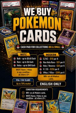 Buying Pokémon Cards | Cash Offers on Bulk, Vintage & Graded Cards