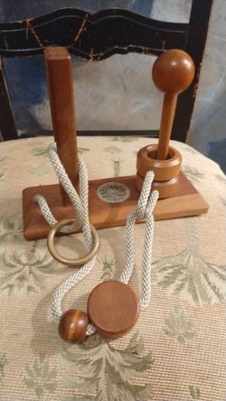Lumberjacks Stumps Brass Ring mind teaser wooden toy