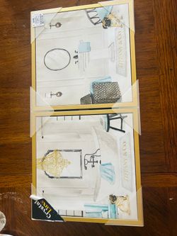 Bathroom wall art decor set of 2