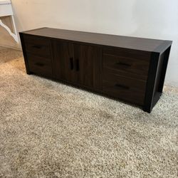 Modern Wood TV Stand / Media Console – 60” Wide, Storage Drawers