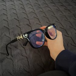 Black Chrome Heart Glasses