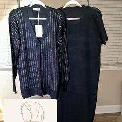 2pc Set Dress+cardigan