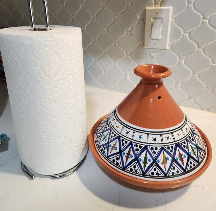 New Hand Made and Hand Painted Tagine Pot Moroccan Ceramic Pots For Cooking and Stew Casserole Slow Cooker Medium size
