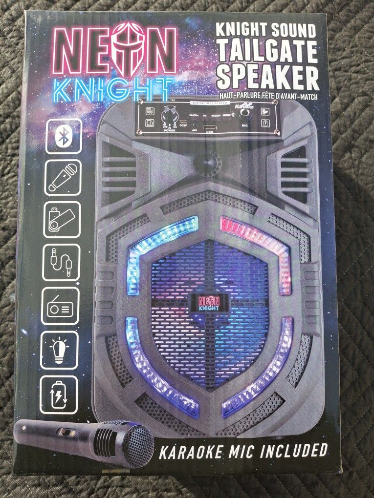 NEW! Bluetooth Tailgate Speaker With Karaoke Mic