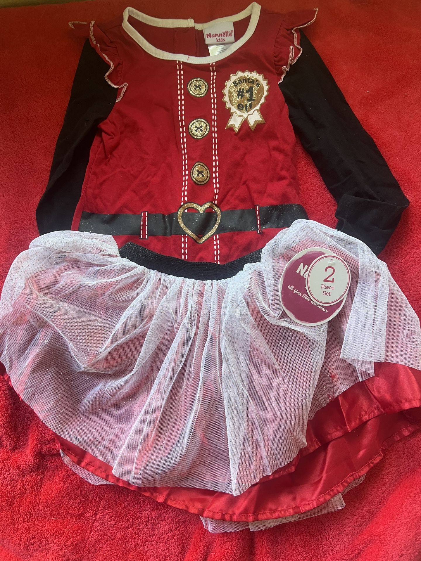 Brand New 3t Santa Helper Tutu Outfit
