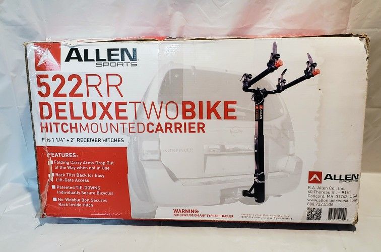 Allen Sports 522RR Deluxe Two Bike Hitch Mounted Carrier!