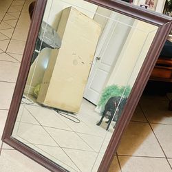 Huge Antique Wooden Mirror 