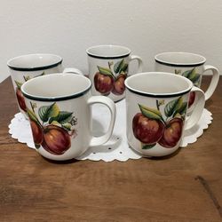 Vintage China Pearl Apple Mugs