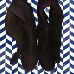 Women's Forever Over The Knee Black Suede Boots Size 8