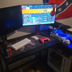 Gaming Pc With Monitor And Keyboards And Mouse
