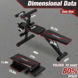 ✨Brand New✨Adjustable Training Bench for Home Gym – Multi-Angle Folding Bench for Dumbbell and Core Exercises, Supports Up to 800 LB, Ideal for Full-B