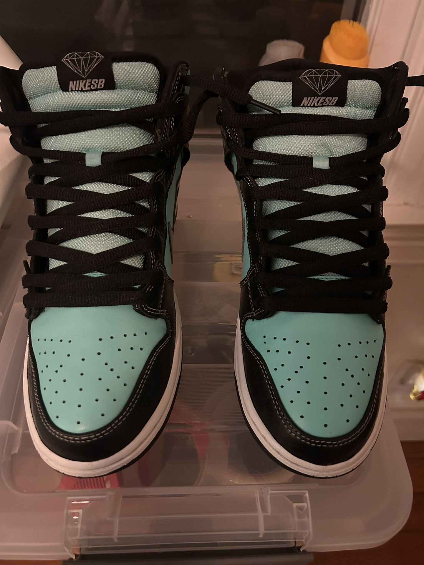 Nike Sb Dunk High Diamond Supply Sz 10 Tiffany Jordan Max Og 1