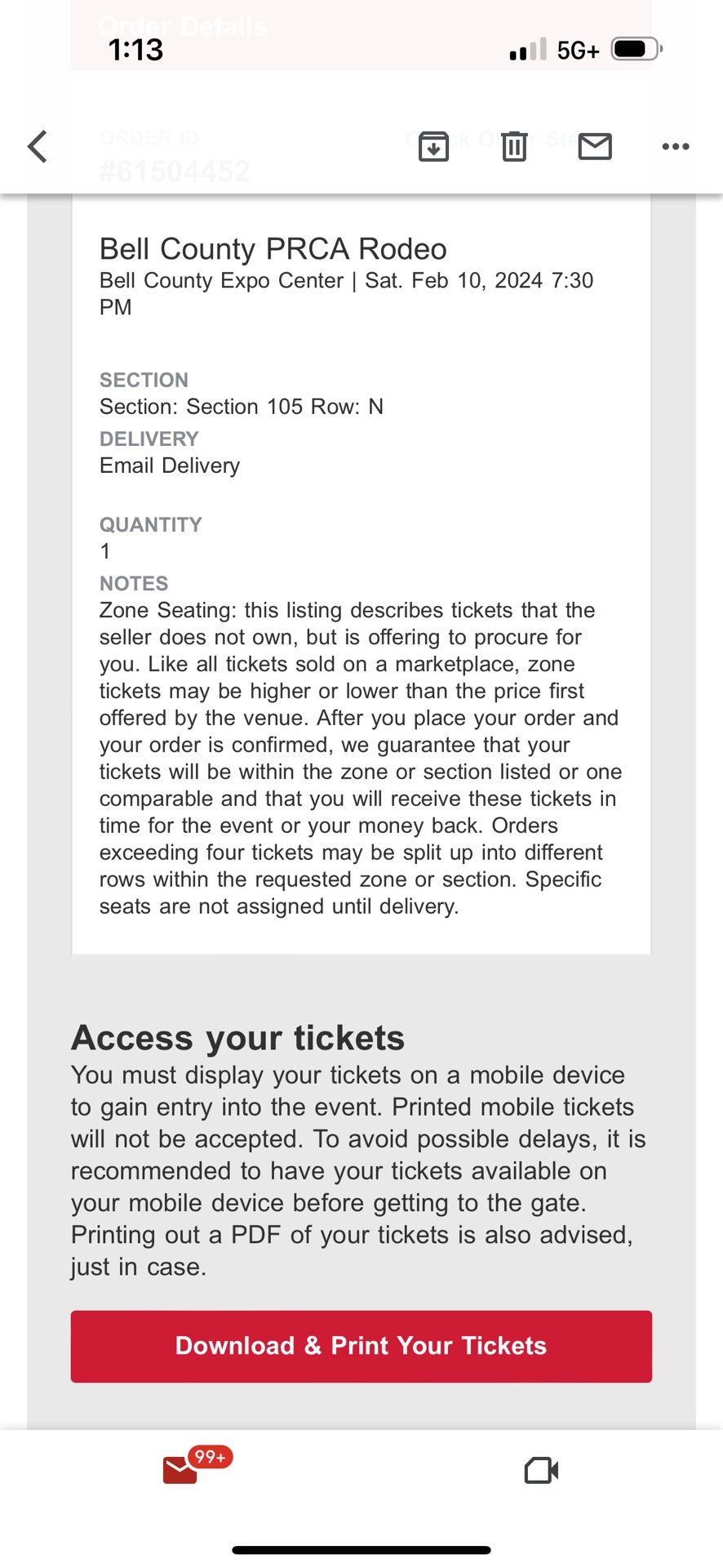 Rodeo Ticket For Bell Co Expo Center Feb 10, 2024