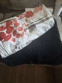 Fabric shower curtain and rug