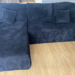 Black Sectional Sofa , Polyester .