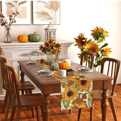 Sunflower Print Table Runner