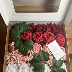 TINGE TIME Silk Flowers Fake Flowers 25pcs with Stem, Gradient Silk Rose for DIY Wedding Centerpiece, Arrangements Party, Home Decoration, Gradient Bl