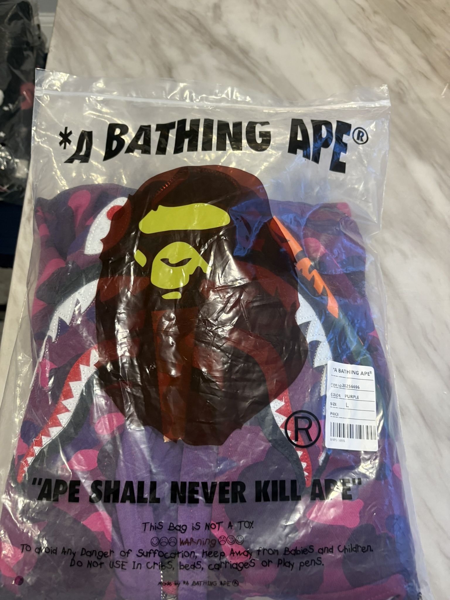 BAPE Color Camo Shark Full Zip Hoodie 'Purple'