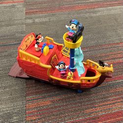 Disney Junior Mickey Mouse Funhouse Treasure Adventure Pirate Ship Playset 