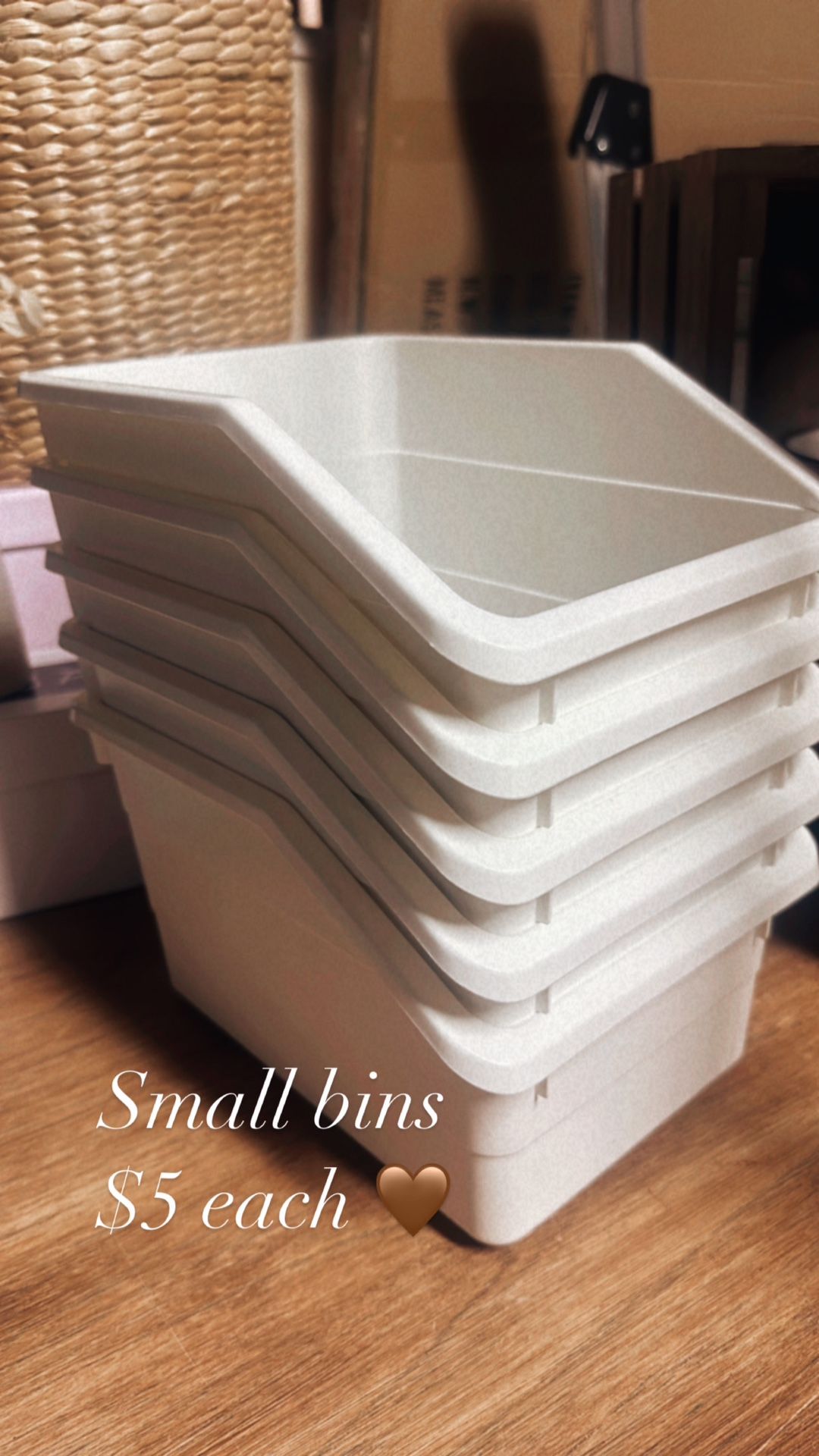 Small White Organization Bins