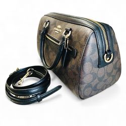 Coach Rowan Satchel bag in Signature coated canvas