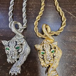 Stainless Steel Rope Chain With Zirconium Stones Charm