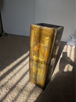Vintage Tall Mid-Century Chinese Yixing style glazed earthenware Vase Planter $800