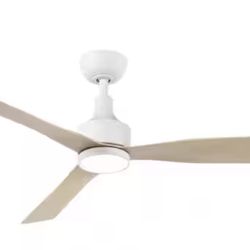 52 in. Smart Indoor/Outdoor Matte White Ceiling Fan with Adjustable White LED with Remote
