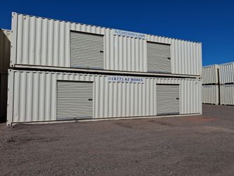 8 x 40 shipping container with two 6' wide roll up doors