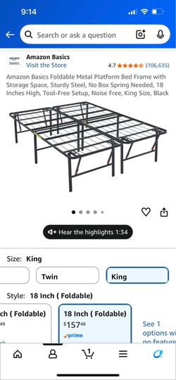 King platform bed frame