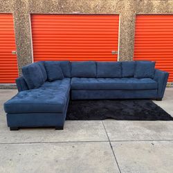 FREE DELIVERY! Blue L-Shaped Sectional Couch