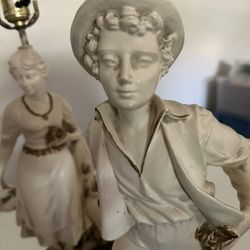 Two French provincial lamps, antiques