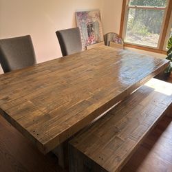 Kitchen Table With Bench And Two Chairs