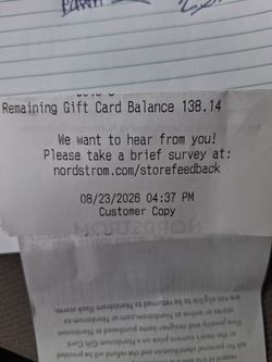 Nordstrom Gift Card – $138.14 Balance