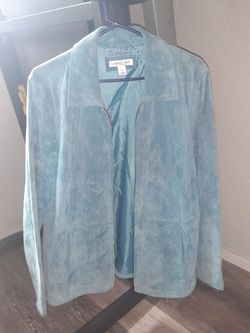 Light blue leather Coldwater Creek jacket