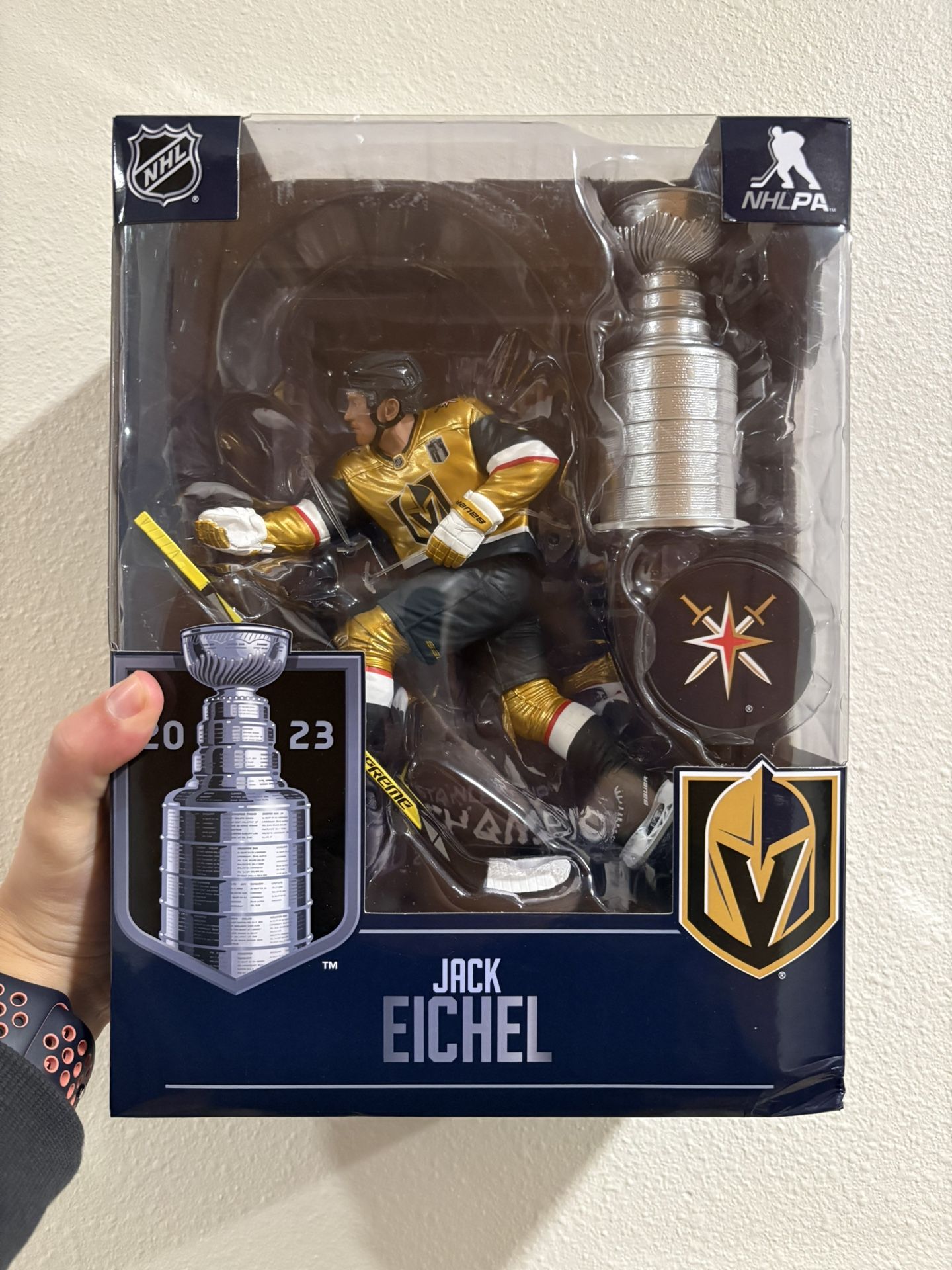 Jack Eichel NHL Stanley Cup Vegas Golden Knights McFarlane Sports Figure In Hand