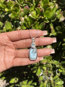 Larimar + Topaz Pendant 