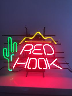 Vintage red hook saguaro cactus beer neon