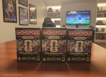 3x Monopoly Panini Prizm FIFA World Cup Blaster boxes
