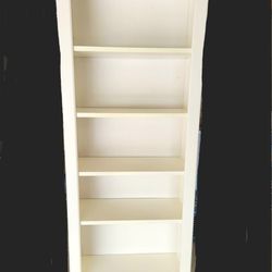 White Book Case, 5 Adjustable Shelves